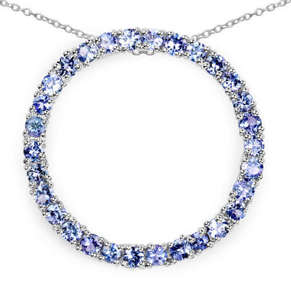 3.00 Carat Genuine Tanzanite .925 Sterling Silver Pendant
