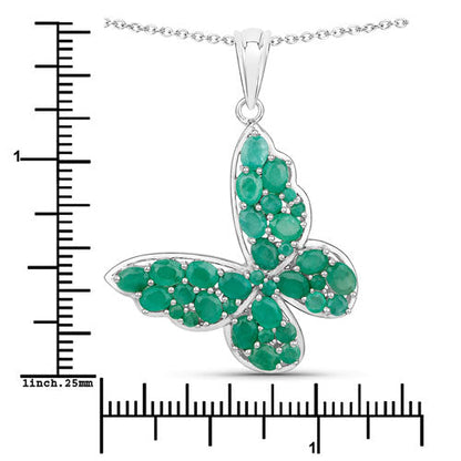 3.13 Carat Genuine Emerald .925 Sterling Silver Pendant