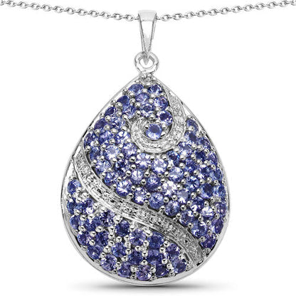 4.72 Carat Genuine Tanzanite .925 Sterling Silver Pendant