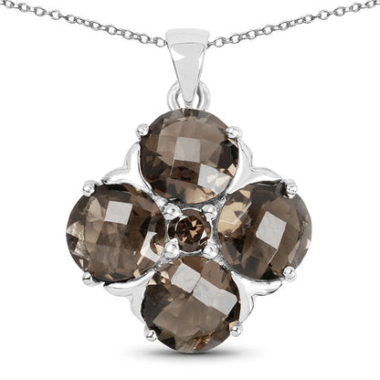 7.03 Carat Genuine Smoky Quartz .925 Sterling Silver Pendant
