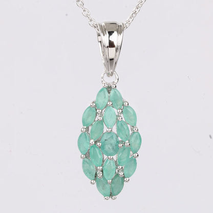 1.26 Carat Genuine Emerald .925 Sterling Silver Pendant