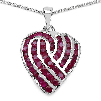 3.68 Carat Genuine Ruby .925 Sterling Silver Pendant