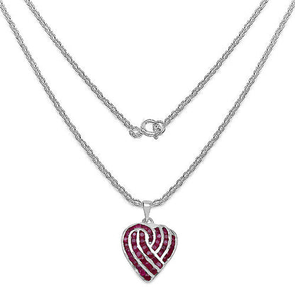 3.68 Carat Genuine Ruby .925 Sterling Silver Pendant