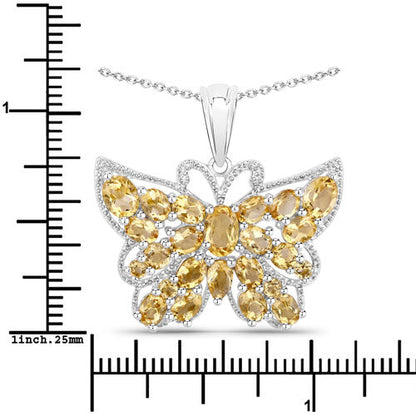 3.89 Carat Genuine Citrine .925 Sterling Silver Pendant