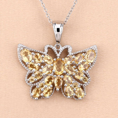3.89 Carat Genuine Citrine .925 Sterling Silver Pendant