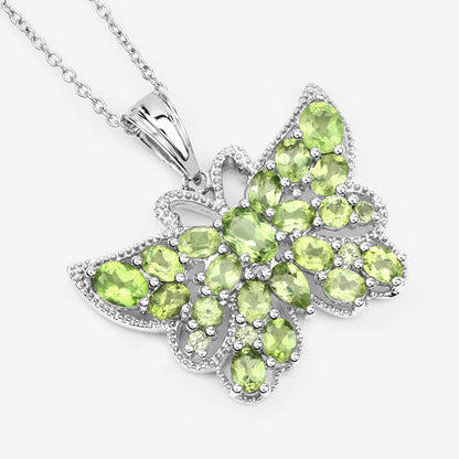 4.05 Carat Genuine Peridot .925 Sterling Silver Pendant