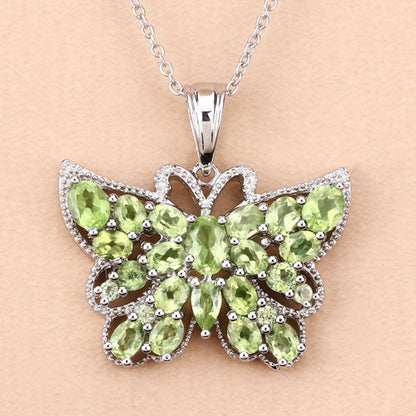 4.05 Carat Genuine Peridot .925 Sterling Silver Pendant