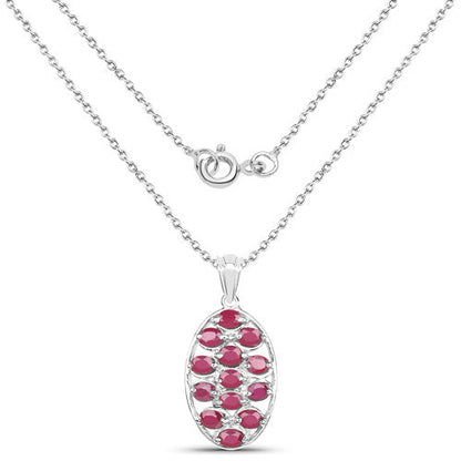 2.86 Carat Glass Filled Ruby .925 Sterling Silver Pendant