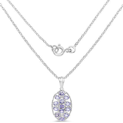 2.21 Carat Genuine Tanzanite .925 Sterling Silver Pendant
