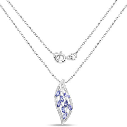 1.12 Carat Genuine Tanzanite .925 Sterling Silver Pendant