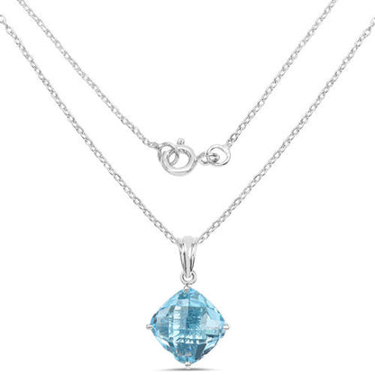 11.10 Carat Genuine Blue Topaz .925 Sterling Silver Pendant