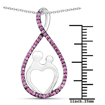 0.50 Carat Created Ruby .925 Sterling Silver Pendant