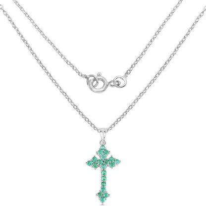 2.00 Carat Genuine Zambian Emerald .925 Sterling Silver Pendant