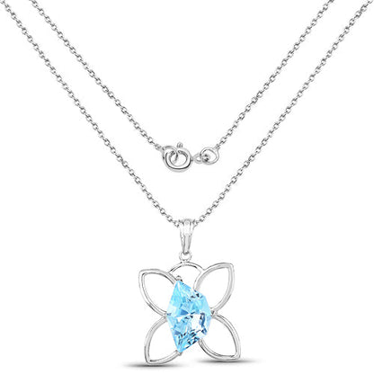 10.58 Carat Genuine Swiss Blue Topaz .925 Sterling Silver Pendant