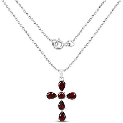 2.57 Carat Genuine Garnet .925 Sterling Silver Pendant