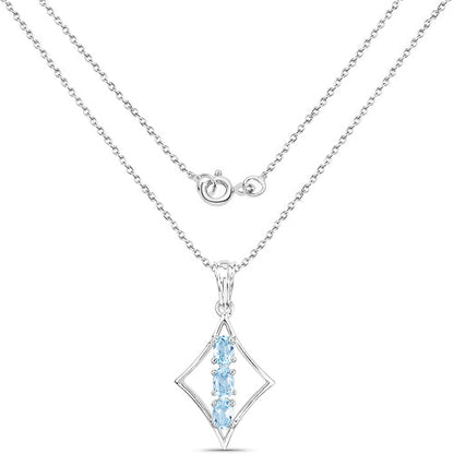 1.53 Carat Genuine Blue Topaz .925 Sterling Silver Pendant