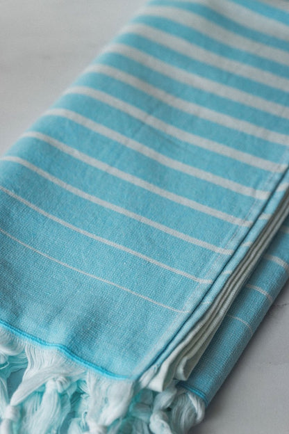 Paradise Stripe Turkish Towels – Vibrant Colors, Dual-Sided Design, Organic Turkish Cotton, 39”x70”