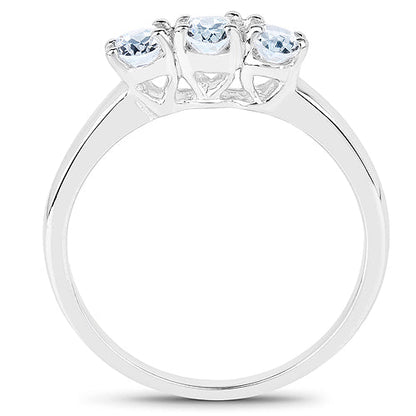 0.60 Carat Genuine Aquamarine .925 Sterling Silver Ring