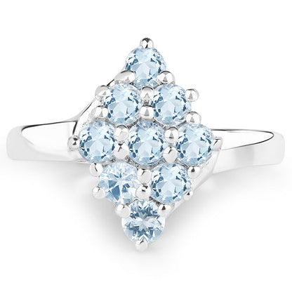 1.08 Carat Genuine Blue Topaz .925 Sterling Silver Ring