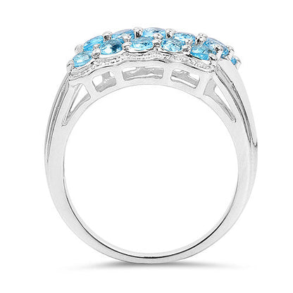 1.50 Carat Genuine Swiss Blue Topaz .925 Sterling Silver Ring