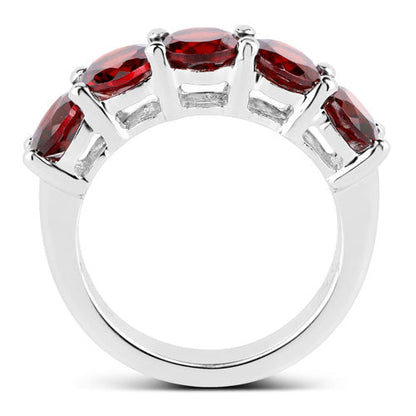 4.00 Carat Genuine Garnet .925 Sterling Silver Ring