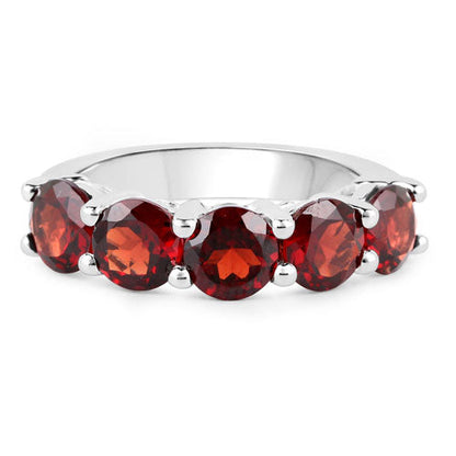 4.00 Carat Genuine Garnet .925 Sterling Silver Ring