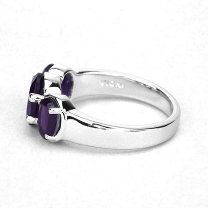 3.20 Carat Genuine Amethyst .925 Sterling Silver Ring