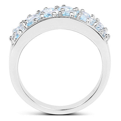 2.40 Carat Genuine  Blue Topaz .925 Sterling Silver Ring