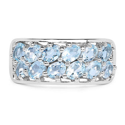 2.40 Carat Genuine  Blue Topaz .925 Sterling Silver Ring