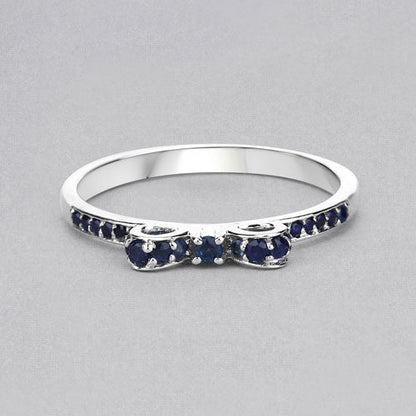 0.31 Carat Genuine Blue Sapphire 14K White Gold Ring