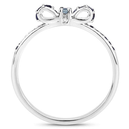 0.31 Carat Genuine Blue Sapphire 14K White Gold Ring