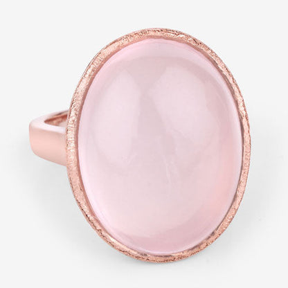 15.60 Carat Genuine Rose Quartz .925 Sterling Silver Ring