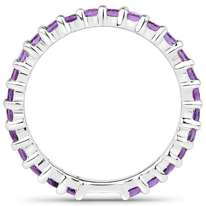 0.78 Carat Genuine Amethyst .925 Sterling Silver Ring
