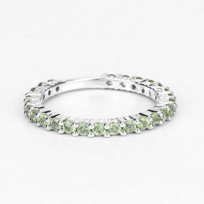 0.91 Carat Genuine Peridot .925 Sterling Silver Ring