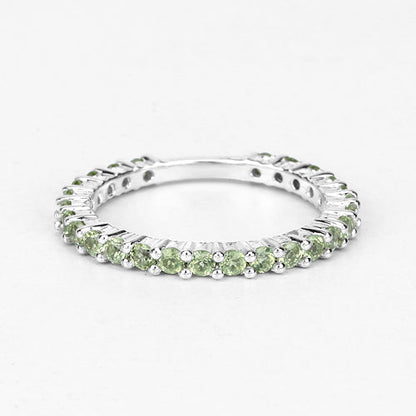 0.91 Carat Genuine Peridot .925 Sterling Silver Ring