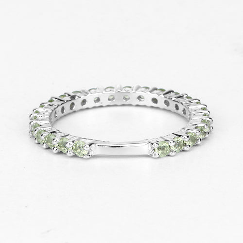 0.91 Carat Genuine Peridot .925 Sterling Silver Ring