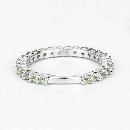 0.91 Carat Genuine Peridot .925 Sterling Silver Ring