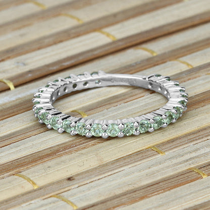 0.91 Carat Genuine Peridot .925 Sterling Silver Ring