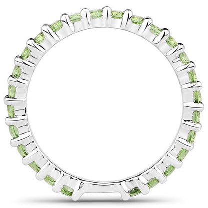 0.91 Carat Genuine Peridot .925 Sterling Silver Ring