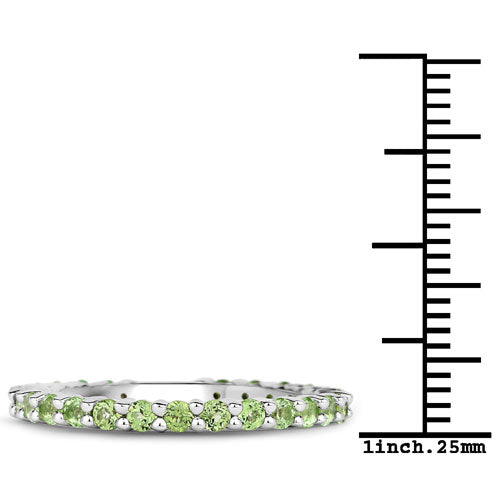 0.91 Carat Genuine Peridot .925 Sterling Silver Ring