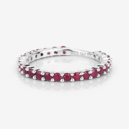 1.04 Carat Genuine Ruby .925 Sterling Silver Ring