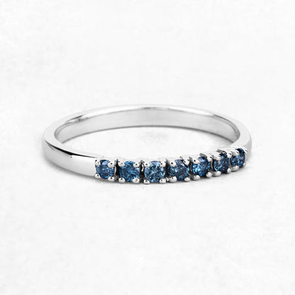 0.22 Carat Genuine Blue Diamond 14K White Gold Ring (I1-I2)
