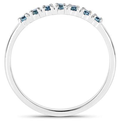 0.22 Carat Genuine Blue Diamond 14K White Gold Ring (I1-I2)
