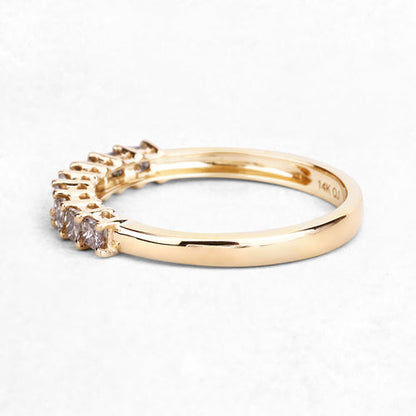 0.50 Carat Genuine Champagne Diamond 14K Yellow Gold Ring (I1-I2)