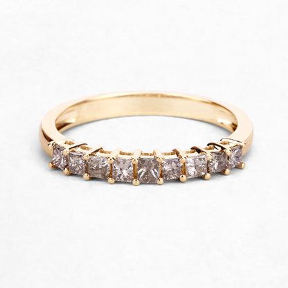 0.50 Carat Genuine Champagne Diamond 14K Yellow Gold Ring (I1-I2)