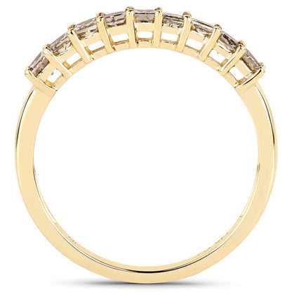 0.50 Carat Genuine Champagne Diamond 14K Yellow Gold Ring (I1-I2)