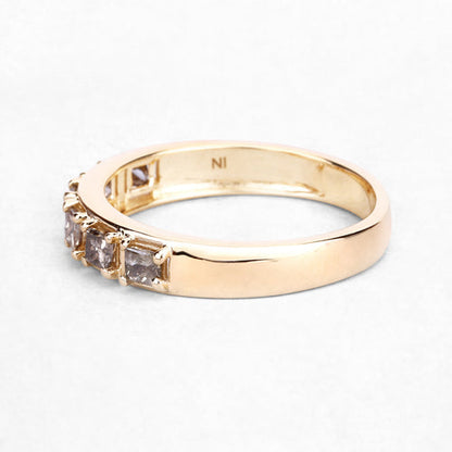 0.49 Carat Genuine Champagne Diamond 14K Yellow Gold Ring (I1-I2)