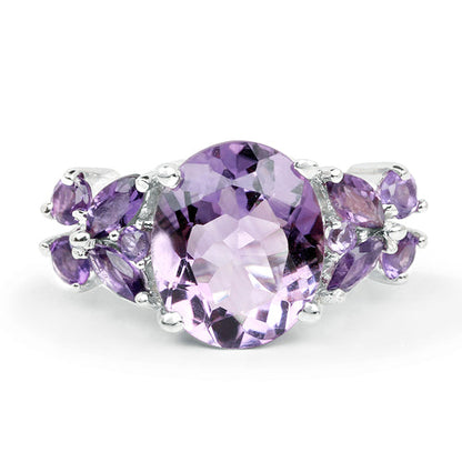 5.35 Carat Genuine Amethyst .925 Sterling Silver Ring