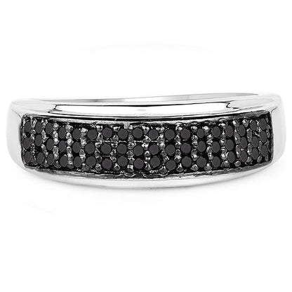 0.29 Carat Genuine Black Diamond .925 Sterling Silver Ring