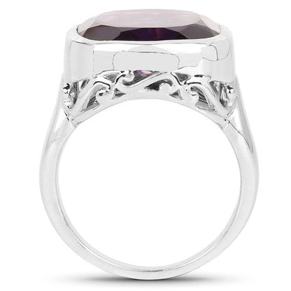 9.00 Carat Genuine Amethyst .925 Sterling Silver Ring